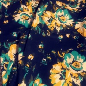 Bright floral print pants